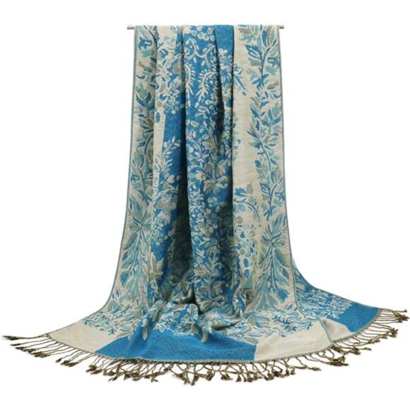 Silky Paisley Pashmina Shawl Scarf-Women's Soft Double-side Jacquard - Picture 3 of 6